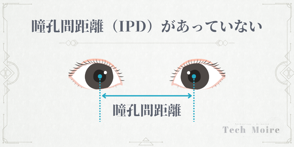 瞳孔間距離（IPD）があっていない